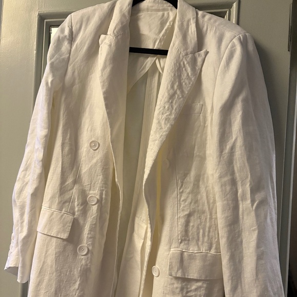 Alex Mill Double Breasted Blazer in Linen in White - Size Small - Picture 1 of 3